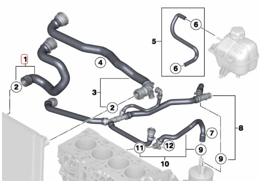 BMW Coolant Hose 17127811781